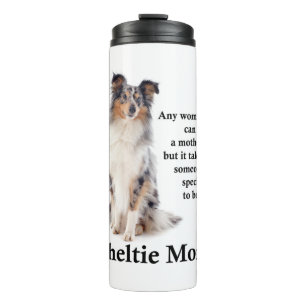 Blauwe Merle Sheltie Moeder Thermische Tumbler Thermosbeker