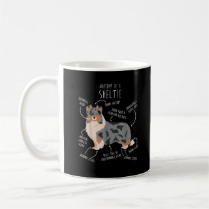 Blauwe Merle Sheltie Shetland Sheepdog Anatomie, L Koffiemok