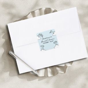 Blauwe met de hand getekende perfecte match Hemels Vierkante Sticker