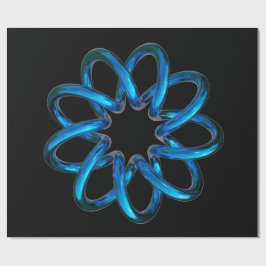 Blauwe metalen torusknoop cadeaupapier