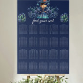 Blauwe Mexicaanse stijl Quinceañera zitkaart Poster