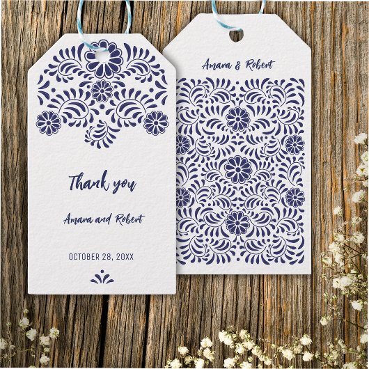 BLAUWE MEXICAANSE TALAVERA CADEAULABEL