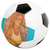 blauwe microfoon-werkspanning voetbal (Drie kwart)