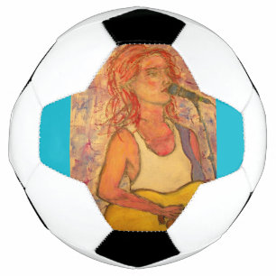 blauwe microfoon-werkspanning voetbal