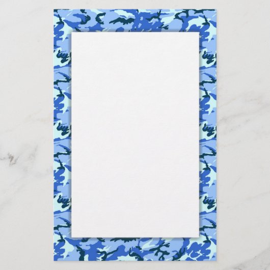 Blauwe militaire achtergrond van Camouflage Briefpapier (Voorkant)
