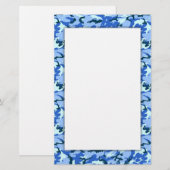Blauwe militaire achtergrond van Camouflage Briefpapier (Voorkant / Achterkant)