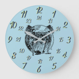 Blauwe  militaire tijdklok grote klok