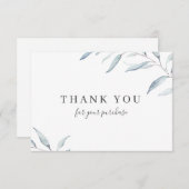 Blauwe minimale groene zakelijke logo bedankt u kaart (Voorkant / Achterkant)