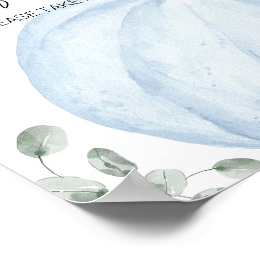 Blauwe minimalistische pompoenbaby's zijn zoet poster (Hoek)