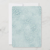 Blauwe Mint Luipaardprint Glitter Kaart (Achterkant)