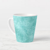 Blauwe mint Zee groene textuur Latte Mok (Linkerhoek)