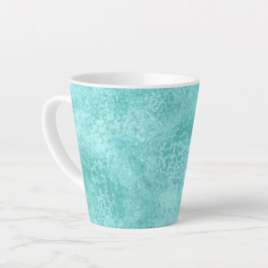 Blauwe mint Zee groene textuur Latte Mok (Linkerhoek)