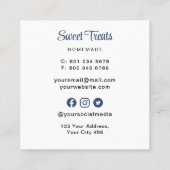 Blauwe mixer vierkante visitekaartje (Achterkant)