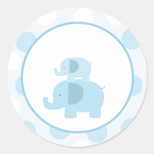Blauwe Mod Olifant Envelop Afdichtingen / Toppers  Ronde Sticker
