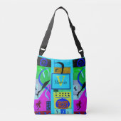 Blauwe Mode Abstracte inspuiting van Matisse Crossbody Tas (Voorkant)