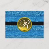 BLAUWE MODE BEADT GEEL TOPAZ GEM MONOGRAM VISITEKAARTJE (Achterkant)