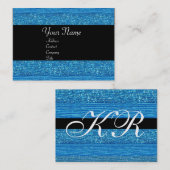 BLAUWE MODE BEADT MONOGRAM VISITEKAARTJE (Voorkant / Achterkant)