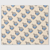 Blauwe mode illustratie parfumefles cadeaupapier (Vlak)