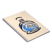 Blauwe mode illustratie parfumefles notitieboek (Rechterzijde)