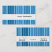 Blauwe mode verticale pin gestript visitekaartje (Voorkant / Achterkant)