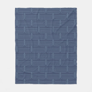 Blauwe, moderne, eenvoudige coole illustratie fleece deken