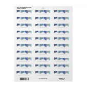 Blauwe Moderne Fringe Return Address Labels (Full Sheet)