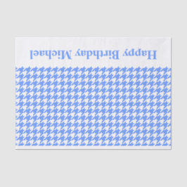 Blauwe Moderne Houndstooth w / aangepaste bericht Tissuepapier