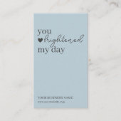 Blauwe moderne script QR-code, dank je kaars Visitekaartje (Voorkant)