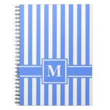 Blauwe Moderne Stripe met Monogram