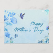 Blauwe Moederdag Briefkaart (Voorkant)