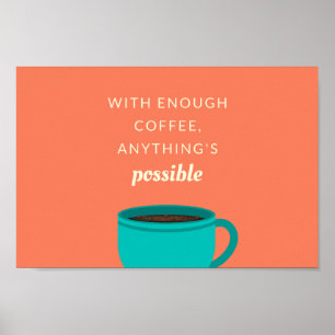 Blauwe Mok Koffieofferte Poster