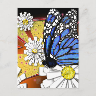 blauwe monarch briefkaart