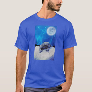 Blauwe monitor Lizard Dragon Reptile Fantasy Art T-shirt