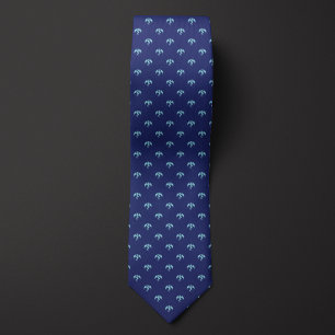 Blauwe Monochrome Draak Stropdas