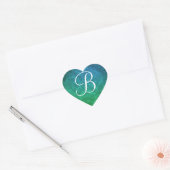 Blauwe monogram Damask Envelope Seal Stickers (Envelop)