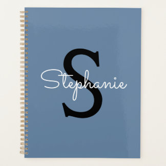 Blauwe monogram naam planner