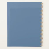Blauwe monogram naam planner (Achterkant)