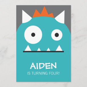 Blauwe Monster Uitnodiging