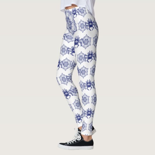 Blauwe monsterkrab ontwerp leggings (Links)