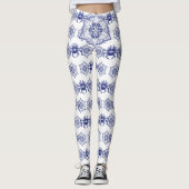 Blauwe monsterkrab ontwerp leggings (Voorkant)