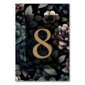 Blauwe Moody Bloemen Tafel 8 Kaart (Achterkant)
