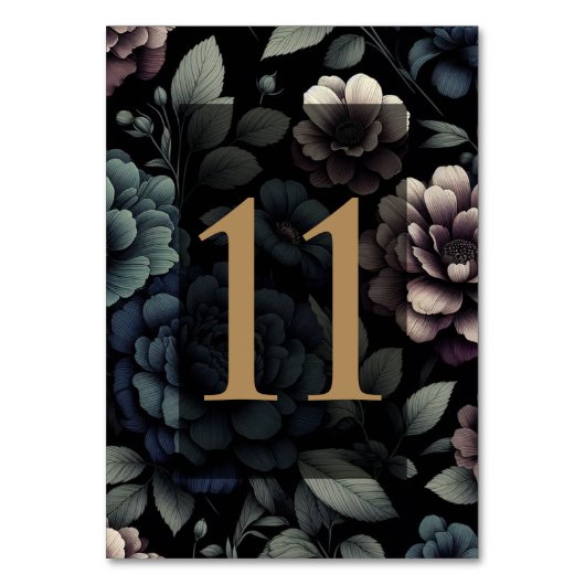 Blauwe Moody Bloementafel 11 Kaart (Voorkant)