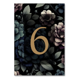 Blauwe Moody Bloementafel 6 Kaart