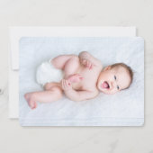 Blauwe mooie kalligrafie Baptisme Uitnodiging (Achterkant)