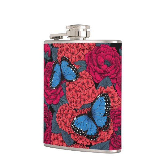 Blauwe morfotuin heupfles (Links)