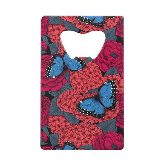 Blauwe morfotuin kredietkaart flessenopener (Voorkant)