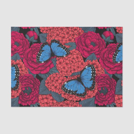 Blauwe morfotuin tissuepapier (Voorkant)