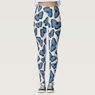Blauwe morfovlinder leggings