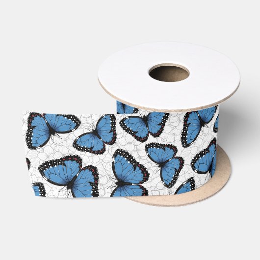 Blauwe morfovlinder lint (Spoel)