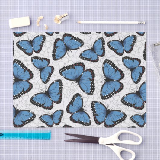 Blauwe morfovlinder tissuepapier (Craft)